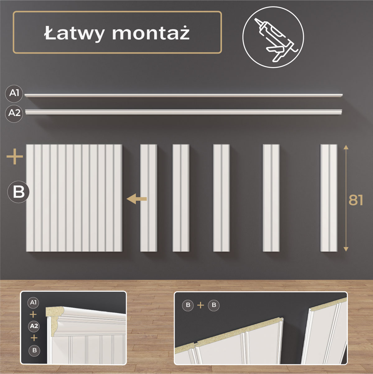 Boazeria na ścianę MDF – proces łatwego montażu na klej