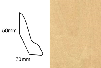Listwa przypodłogowa fornirowana lakierowana LP60 (240 cm x 5 cm x 2,8 cm) brzoza
