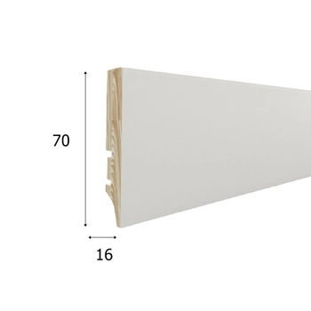 Listwa przypodłogowa drewniana lakierowana PW7C P7C27362A (220 cm x 7 cm x 1,6 cm) iglaste białe