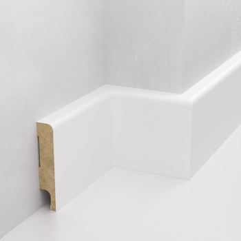Biała listwa przypodłogowa MDF z powłoką wodoodporną TRIO SLIM 6cm