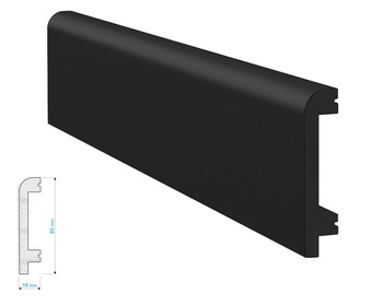 Czarna listwa podłogowa Krome P8018B o wymiarach 240 cm x 8 cm x 1,8 cm