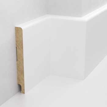 Biała listwa podłogowa MDF z powłoką wodoodporną TRIO SLIM 10cm