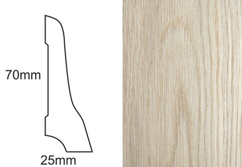 Nielakierowana Listwa Podłogowa LP70 z Dębu Fornirowana (240 cm x 70 mm x 25 mm)