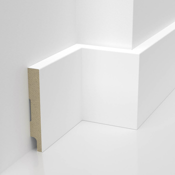 Biała Listwa Przypodłogowa MDF z Powłoką Wodoodporną Prima Slim 8cm