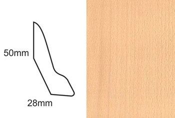 Listwa przypodłogowa fornirowana lakierowana LP60 (240 cm x 5 cm x 3 cm) buk