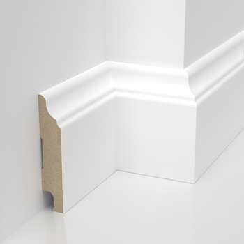 Listwa MDF przypodłogowa 20cm, biała, lakierowana z powłoką wodoodporną - HAVANA 8cm