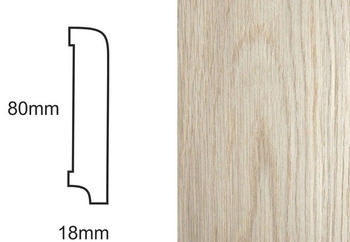 Listwa przypodłogowa fornirowana nielakierowana CP80 R10 (240 cm x 8 cm x 1,8 cm) dąb