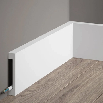 Listwa przypodłogowa Premium MD009P biała wym. 200 x 1.7 x 10 cm, z PolyForce