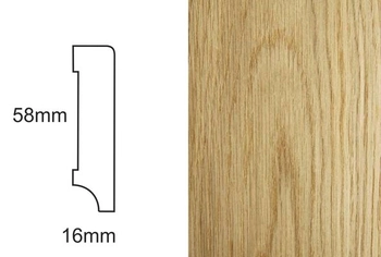 Listwa przypodłogowa fornirowana lakierowana CP58 (240 cm x 5,8 cm x 1,6 cm) dąb