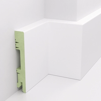 Listwa przypodłogowa lakierowana biała, MDF wilgocioodporny, DUO 10cm