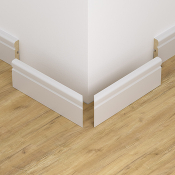 Narożnik zewnętrzny listwy przypodłogowej, lakierowany,  FOGE LB2 - 10cm