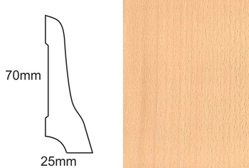 Listwa przypodłogowa fornirowana lakierowana LP70 (240 cm x 7 cm x 2,5 cm) buk