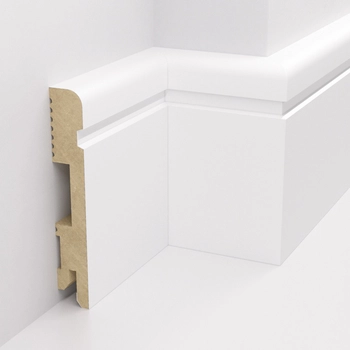 PRÓBKA 20 CM - Listwa przypodłogowa MDF lakierowana biała FOGE - LB2 10cm