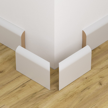 Biały Narożnik Zewnętrzny do Listwy Przypodłogowej OTTO z Powłoką Wodoodporną, Lakierowany, 8cm