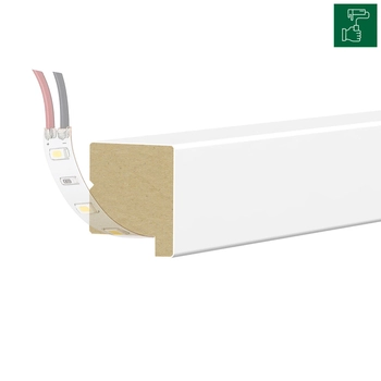 PRÓBKA 20 CM - Listwa wieńcząca do boazerii ściennej do malowania PLANO LED