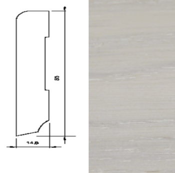 Listwa przypodłogowa z dębu białego, lakierowana, 240x6x1,5 cm, 60/16