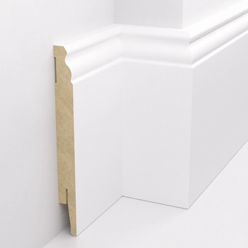 PRÓBKA 20 CM - Listwa przypodłogowa MDF - ESTILO 15cm - Biała Premium