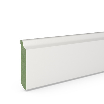 Listwa MDF Plus F1 biała półmatowa, lakierowana, odporna na wilgoć (262 cm x 10 cm x 1,6 cm)