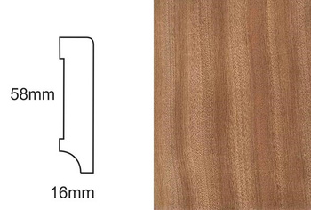 Listwa podłogowa sapella, fornirowana, nielakierowana CP58 (240 cm x 5,8 cm x 1,6 cm)