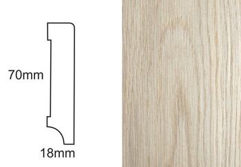 Nielakierowana listwa dąb fornirowana CP70 R3 o wymiarach 240cm x 7cm x 1,8cm