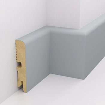 PRÓBKA 20 CM - Listwa przypodłogowa MDF lakierowana UV, szara RAL7042 - FOGE LB1 - 8cm