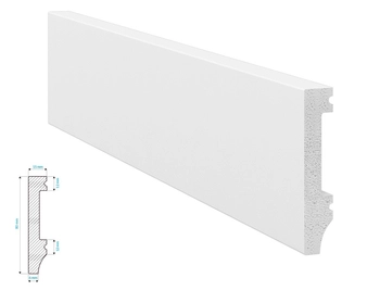 Listwa przypodłogowa Krome P8015 biała (240 cm x 8 cm x 1,5 cm) wysokogęstościowy polistyren pokryty polimerem