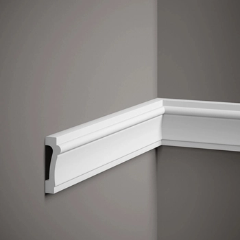 Listwa ścienna biała MD007 wym. 200 x 2.3 x 7.3 cm, z PolyForce