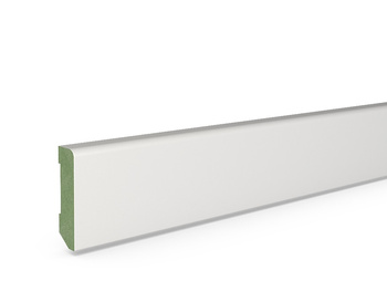 Biała Listwa Przypodłogowa MDF Plus R3, Odporna na Wilgoć, Lakier Półmatowy RAL 9003 (220 cm x 8 cm x 1,2 cm)