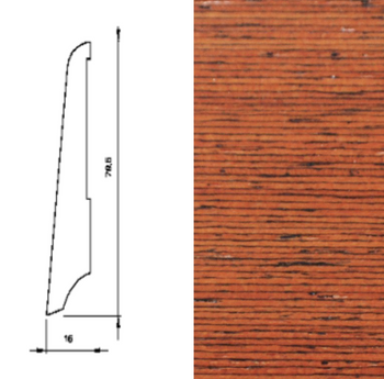 Lakierowana listwa podłogowa z drewna Merbau KS80 (240 cm x 7,9 cm x 1,6 cm)
