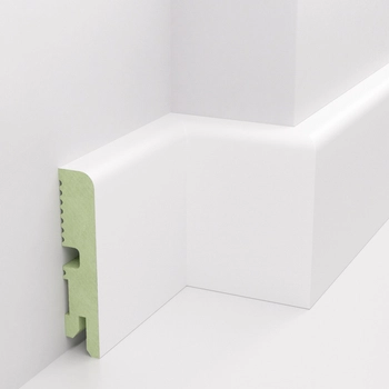 PRÓBKA 20 CM - Listwa przypodłogowa MDF lakierowana biała wilgocioodporna FOGE LB1 - 8cm