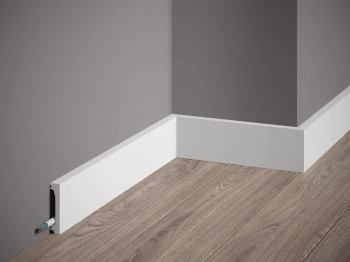 Listwa biała PolyForce MD032P o wymiarach 200 x 1.3 x 6 cm