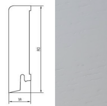 Drewniana listwa przypodłogowa, biała, lakierowana 80/18 (240 cm x 8 cm x 1,8 cm)