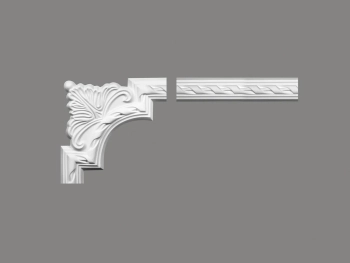Narożnik do ramki ścienniej MDC252-11 biały wym. 24 x 5.4 x 24 cm, z ProFoam