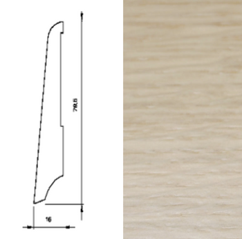 Listwa przypodłogowa olejowana Dąb Biały KS80 (240 cm x 7,9 cm x 1,6 cm) Drewniana