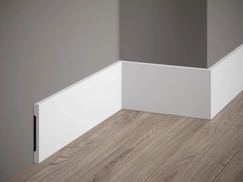 Listwa biała Premium MD013P, wymiary 200 x 1 x 10 cm, materiał PolyForce
