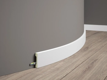 Elastyczna Listwa Przypodłogowa Flex MD359F Biała, Wymiary 200 x 1.6 x 7 cm