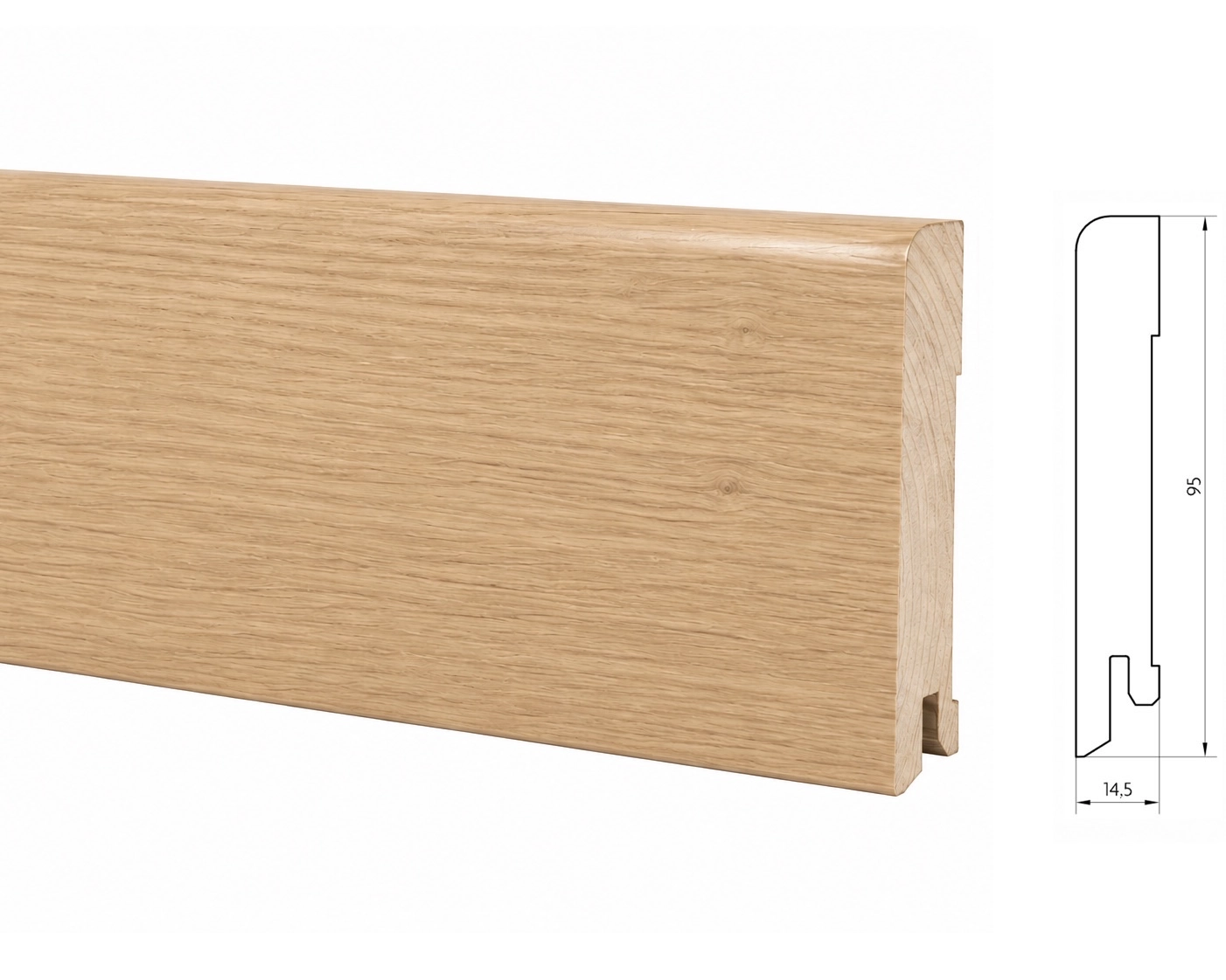 Listwa przypodłogowa drewniana 95x15 mm montaż na klipsy