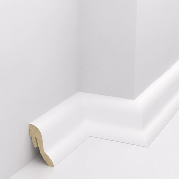 PRÓBKA 20 CM - Listwa przypodłogowa MDF Biała Premium, BASSO wymiary 37x25 mm
