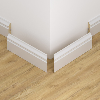 Narożnik zewnętrzny listwy przypodłogowej, lakierowany, FOGE LB3 - 8cm