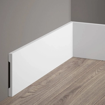 Listwa przypodłogowa MD013 biała wym. 200 x 1 x 10 cm, z poliuretanu PolyForce