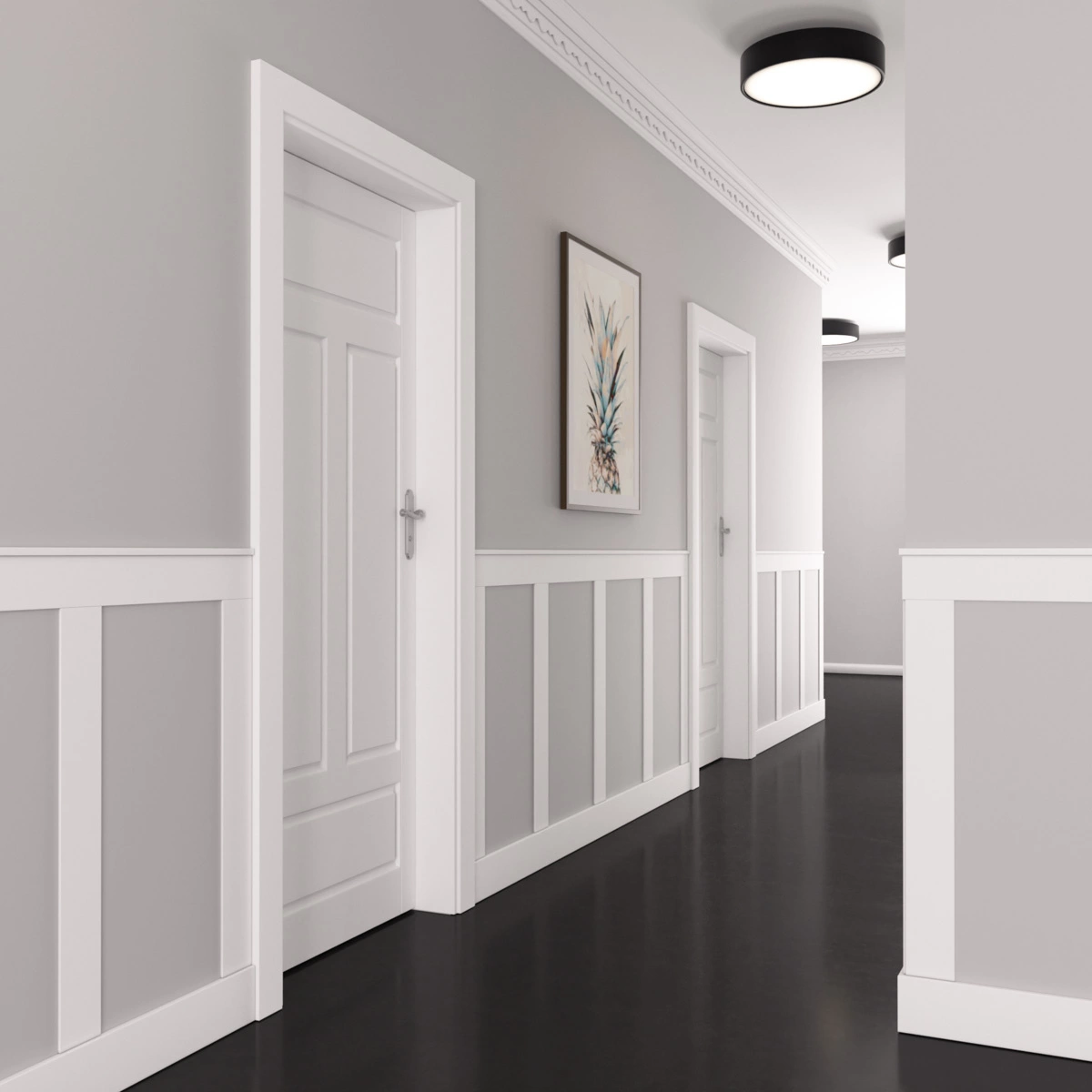 Boazeria ścienna MDF - długość 200 cm / wysokość 123 cm (zestaw Plano / Elegant / Duo)