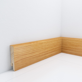 Listwa przypodłogowa drewniana 60x15  mm - dąb europejski lakierowany