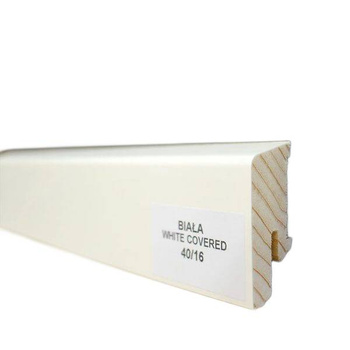 Biała Listwa Przypodłogowa Pokryta 40/16 (240cm x 4cm x 1,6cm)