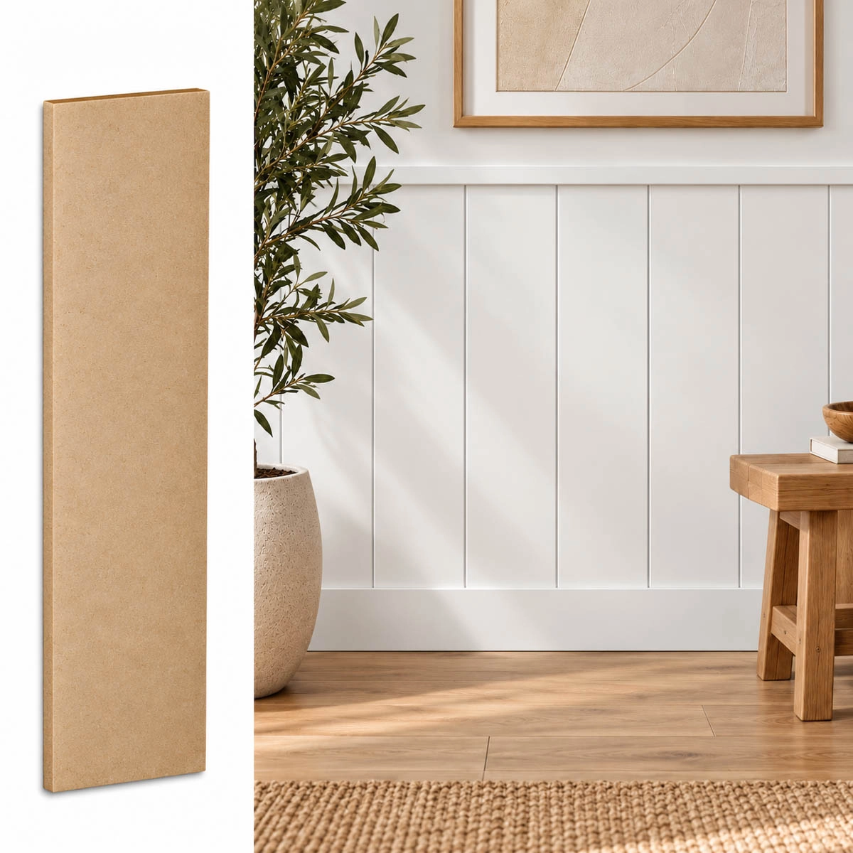 Próbka listwy boazeryjnej ELEGANT XL – profil dekoracyjny z MDF.