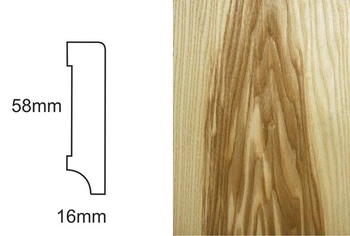 Listwa przypodłogowa fornirowana nielakierowana CP58 (240 cm x 5,8 cm x 1,6 cm) jesion ciemny