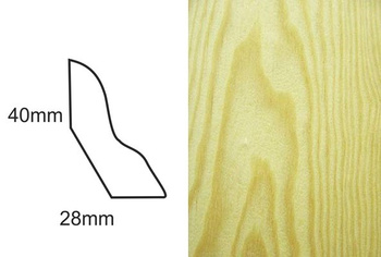 Lakierowana listwa podłogowa z forniru sosnowego LP50 (240 cm x 4 cm x 2,8 cm)