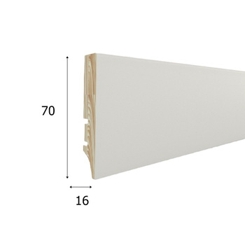 Drewniana Listwa Przypodłogowa Biała PW7C P7C27362A, Lakierowana, Iglaste (220 cm x 7 cm x 1,6 cm)