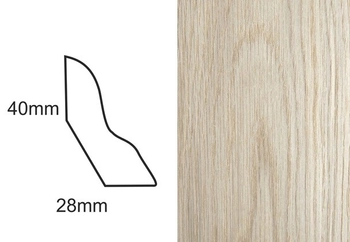 Listwa przypodłogowa fornirowana nielakierowana LP50 (240 cm x 40 mm x 28 mm) dąb