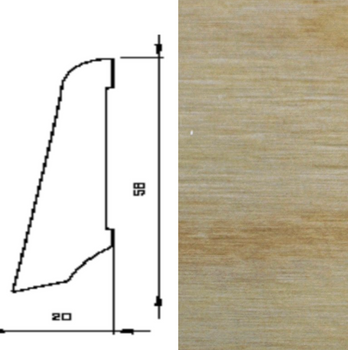 Listwa podłogowa z brzozy, lakierowana, o wymiarach 240x5,8x2 cm