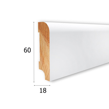 Lakierowana Listwa Drewniana Podłogowa Lapis 60 z Drewna Iglastego (240 cm x 6 cm x 1,6 cm)